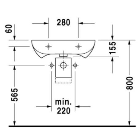 раковина подвесная duravit d-code 23136000002