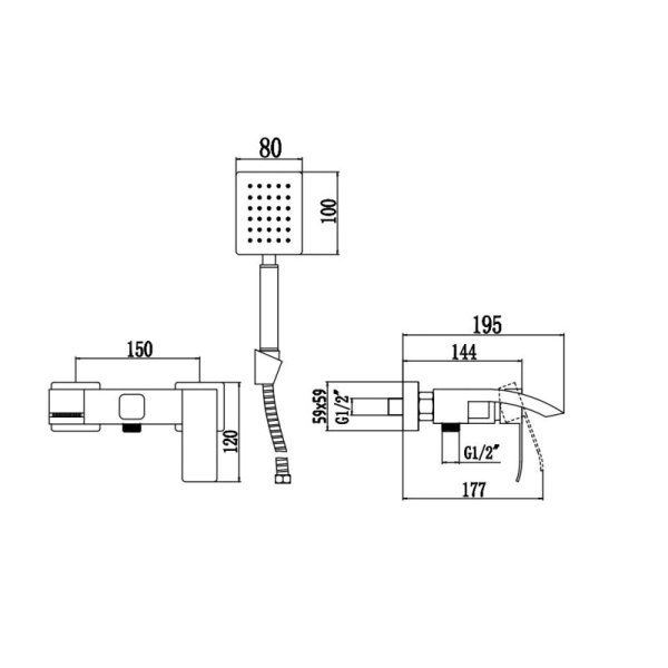 смеситель для ванны fmark fs8624-1