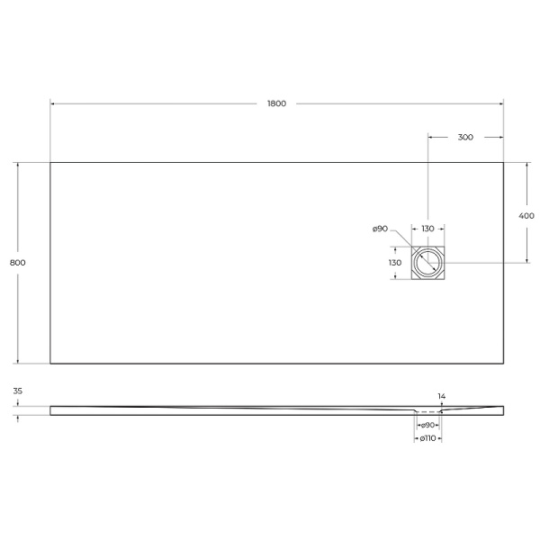душевой поддон из искусственного камня belbagno uno 180x80 tray-mr-uno-ah-180/80-35-w белый