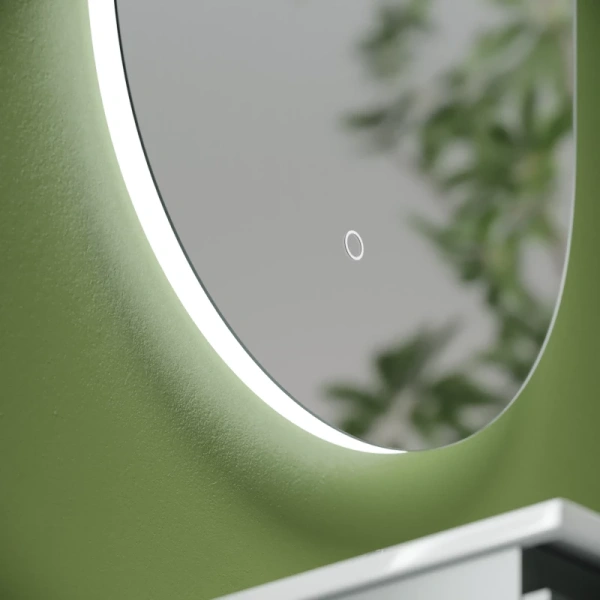 зеркало sancos oval 55 ov55c с подсветкой с сенсорным выключателем и диммером