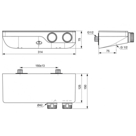 смеситель для душа ideal standard ceratherm s200 a7329aa термостатический