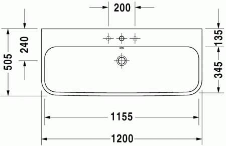 раковина полувстраиваемая duravit happy d.2 2318120027
