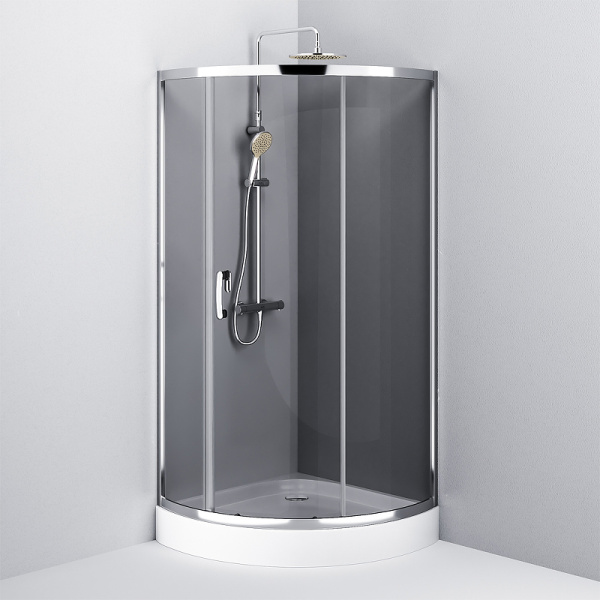 душевой уголок am.pm like solo slide 90×90 w83g-315-090cg64 профиль хром матовый стекло тонированное