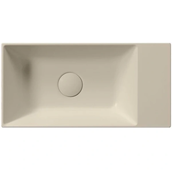 раковина gsi kube x 9486008 подвесная, 50x25 см, creta opaco (бежевый матовый)