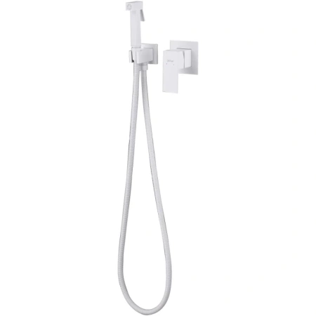 гигиенический душ abber daheim af8225w со смесителем, белый матовый