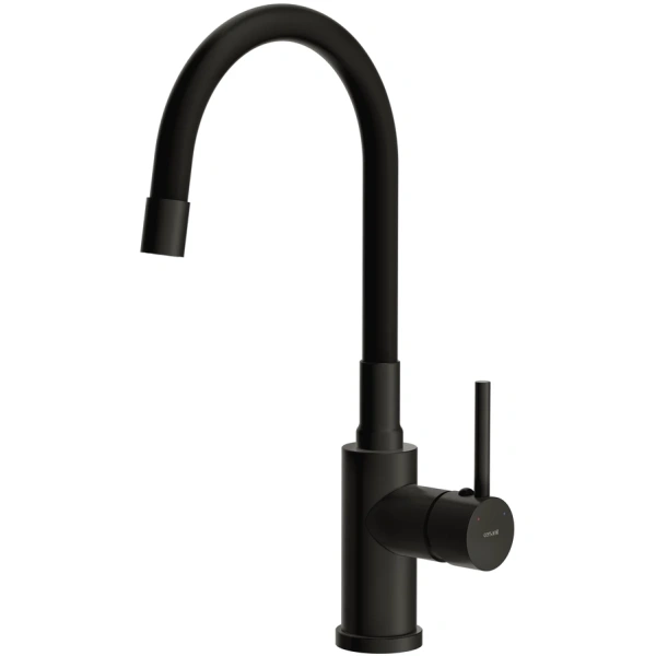 смеситель для кухни cersanit melar a68234 с гибким изливом, черный матовый смеситель для кухни cersanit melar a68234 с гибким изливом, черный матовый
