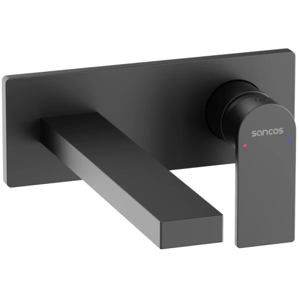 смеситель для раковины sancos studio sc9017mb встраиваемый, черный матовый