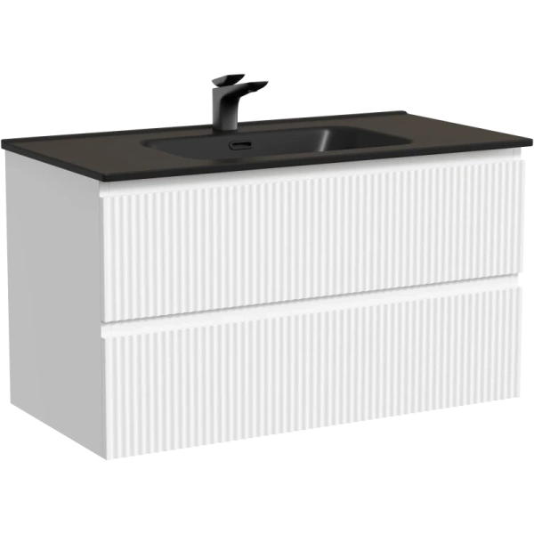 тумба под раковину sancos snob r snr90w 89 см, подвесная, белый матовый