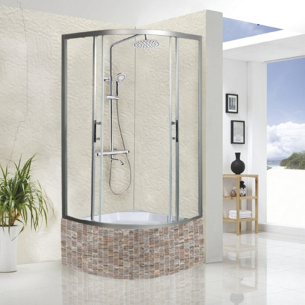 душевой уголок weltwasser ww500 с 100×100 10000004075 профиль хром матовый, стекло прозрачное