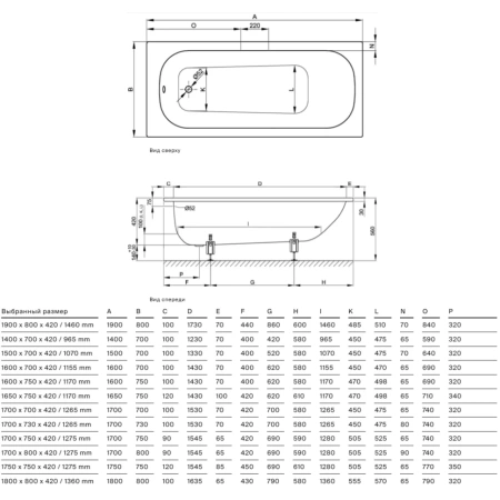 стальная ванна bette form 2951-000 plus ad 190x80 см