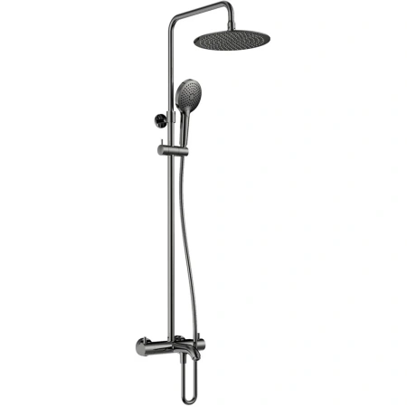Душевая система AQUAme AQM8008GM 250 мм, с термостатом, оружейная сталь