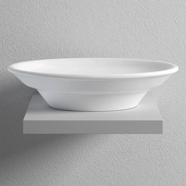 раковина bien dune dnlg05301fd0w3000 накладная, 53x38 см овальная, белая