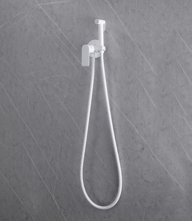 гигиенический душ со смесителем abber weiss insel af8025w белый
