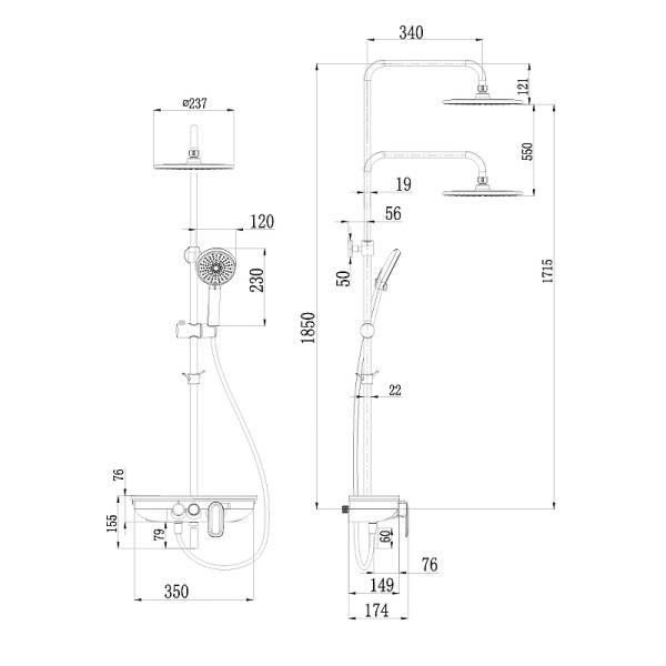 душевая система lemark tropic lm7012bl черная матовая