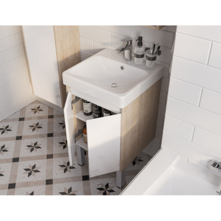 тумба белый глянец/дуб верона 38 см акватон сканди doors 1a278701sdb20