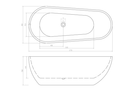 акриловая ванна ceruttispa mimi 170x80 ct9671