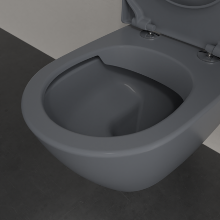 унитаз villeroy & boch subway 2.0 5614r0i4 подвесной, безободковый, graphite с покрытием ceramicplus