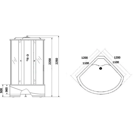 душевая кабина niagara luxe 120x120 ng-7744w с гидромассажем