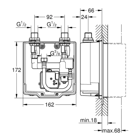 внутренняя часть grohe eurosmart cosmopolitan e 36336001