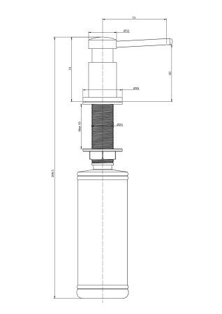 дозатор для моющего средства paulmark brevit d005-418 чёрный металлик