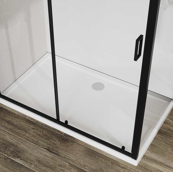 душевой уголок vincea city 110x90 vsr-5ct9011clb профиль черный, стекло прозрачное