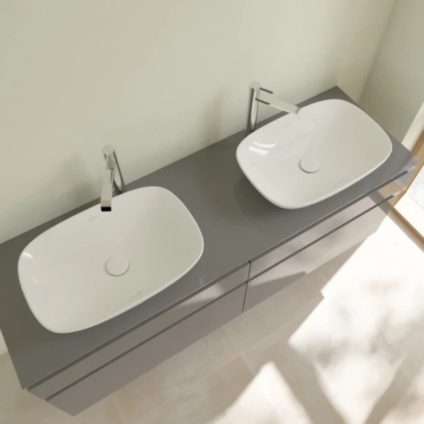 раковина villeroy & boch loop & friends 4a490001 накладная, 56x38 см, альпийский белый