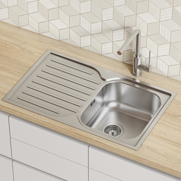 мойка врезного монтажа с сифоном 780*480 iddis strit s str78sdi77s, нерж. сталь, шелк