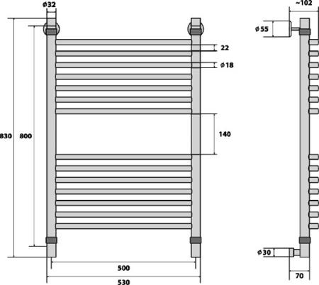 полотенцесушитель водяной energy elite 80x50