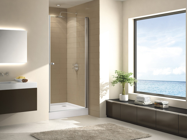 душевая дверь cezares eco 90 eco-o-b-1-90-c-cr профиль хром стекло прозрачное