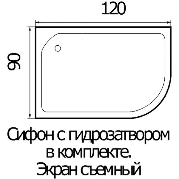 акриловый поддон для душа wemor 120x90 r 10000005171 белый