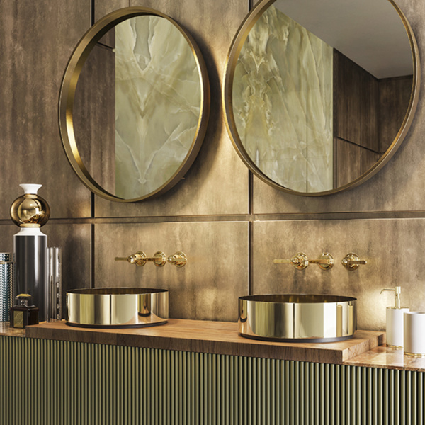 смеситель для раковины gessi venti20 65090#710, встраиваемый цвет: brass pvd