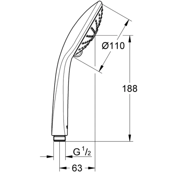ручной душ 110 мм grohe euphoria 27221001