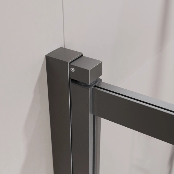 шторка для ванны cezares slider slider-vf-11-90/150-c-gm 89 см, профиль оружейная сталь матовый, стекло прозрачное