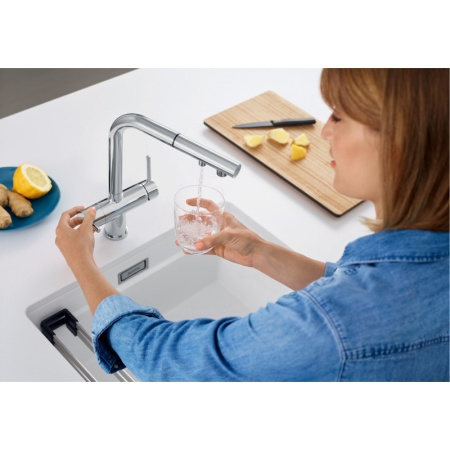 смеситель blanco fontas-s ii silgranit 525200 для кухни, с подключением к фильтру, цвет антрацит