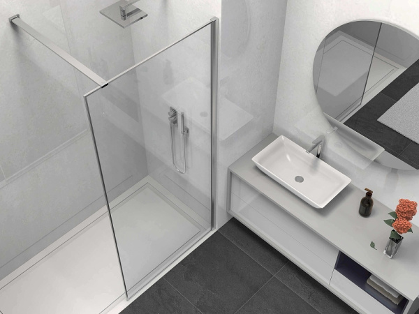 душевая перегородка vincea walk-in 80 vsw-1hs800cl профиль хром, стекло прозрачное