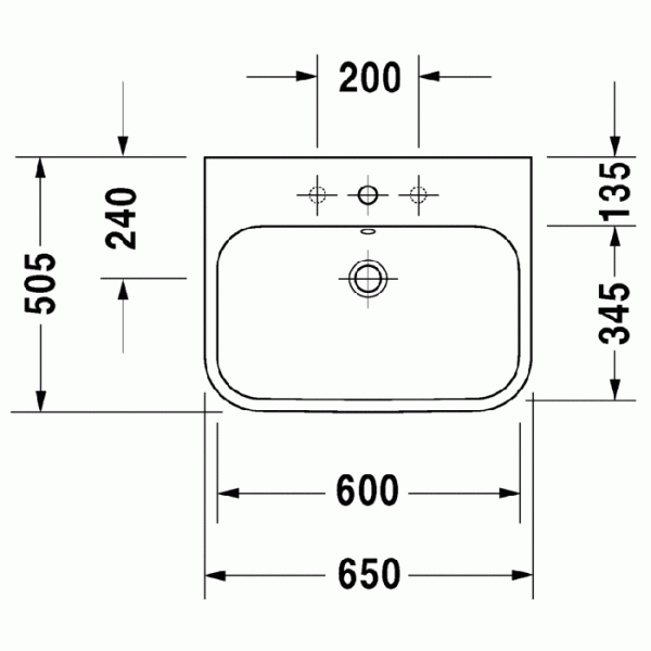 раковина полувстраиваемая duravit happy d.2 2318650060