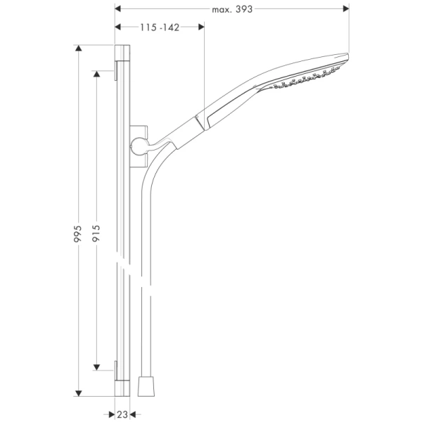 душевой гарнитур hansgrohe raindance select s 150 3jet 26626400
