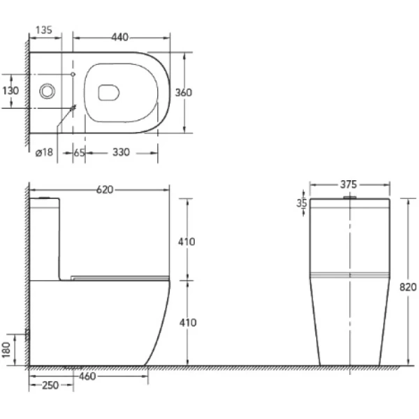 унитаз-компакт безободковый с сиденьем микролифт santiline sl-5016mb
