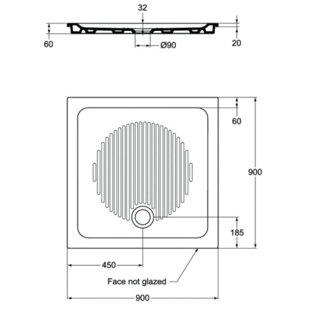 душевой поддон 90×90 см ideal standard t266501 connect
