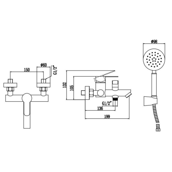 смеситель для ванны fmark fs8204h