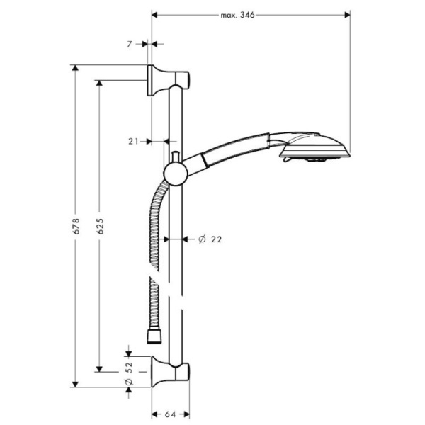 душевой гарнитур hansgrohe raindance classic 100 27843000 цвет хром