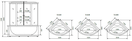душевая кабина timo standart silver f t-6655sf 150х150