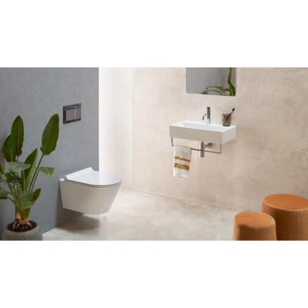 раковина catalano premium 0220550001 55x35 см, накладная, подвесная, белый глянец