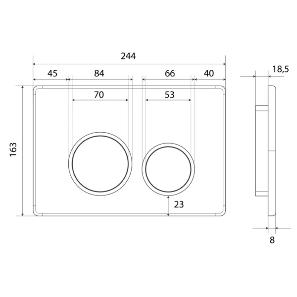 кнопка для инсталляции iddis unifix uni50m0i77 универсальная матовый цвет хром 050