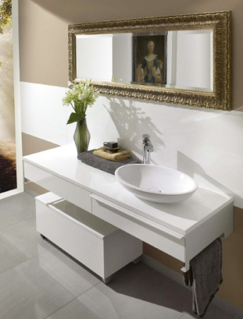 раковина villeroy & boch loop & friends 515101r1 накладная, 58.5x38 см, альпийский белый с покрытием ceramicplus