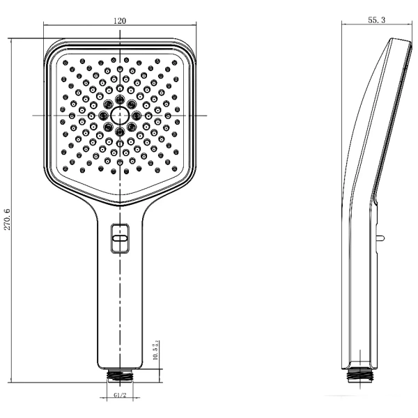душевая лейка aquame aqm8502b 120 мм, 3 режима, черный