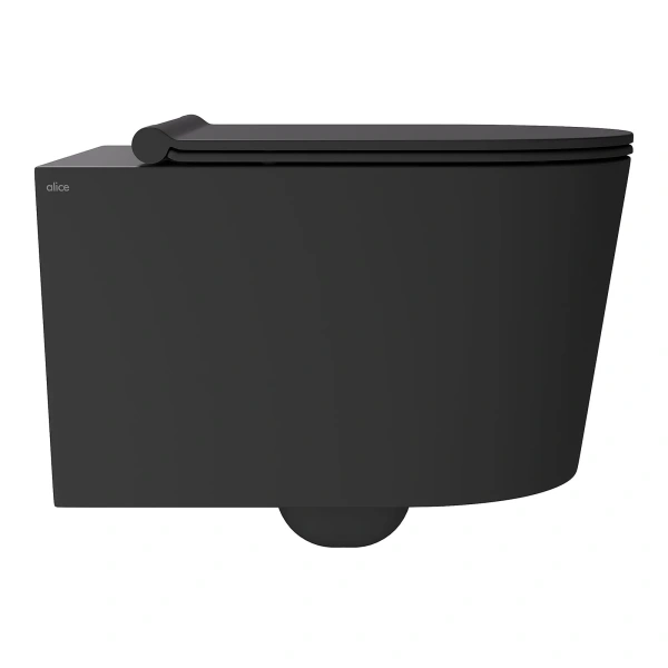 унитаз alice form 22300108 подвесной, безободковый, без сиденья, 50x35 см, черный матовый