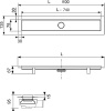 душевой лоток tece linus 80 см 15103089 2 в 1 с основой для плитки tile и steel с мембраной, хром матовый