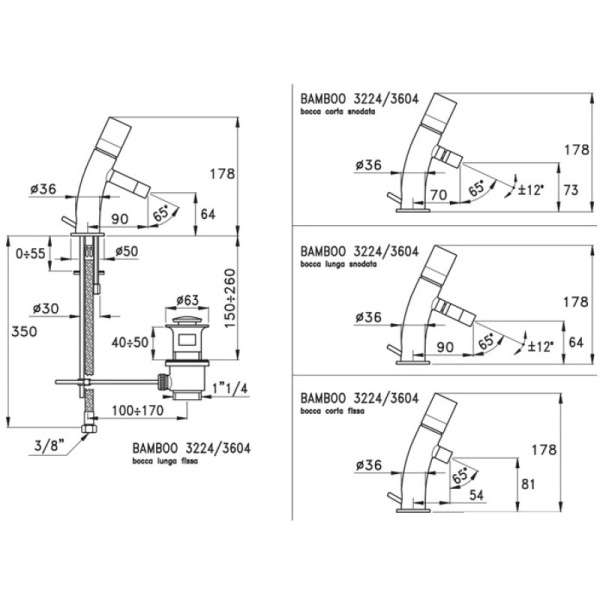 смеситель для раковины stella bamboo bt 00102 cr00