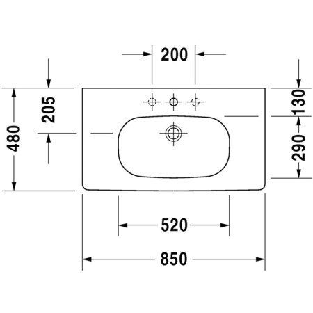раковина полувстраиваемая duravit d-code 03528500702